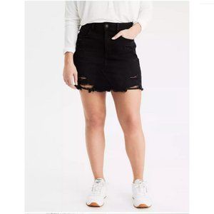 AE Black Distressed Ne(x)t Level Stretch Denim Mini Skirt
